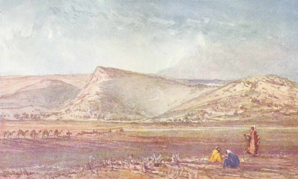 ISRAEL. The hills round Nazareth from the plain of Esdraelon 1902 old print